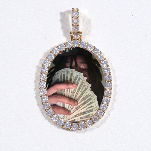 3D Oval Custom Picture Pendant
