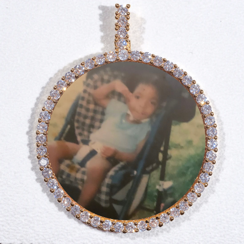 LARGE 3D CIRCLE CUSTOM PICTURE PENDANT