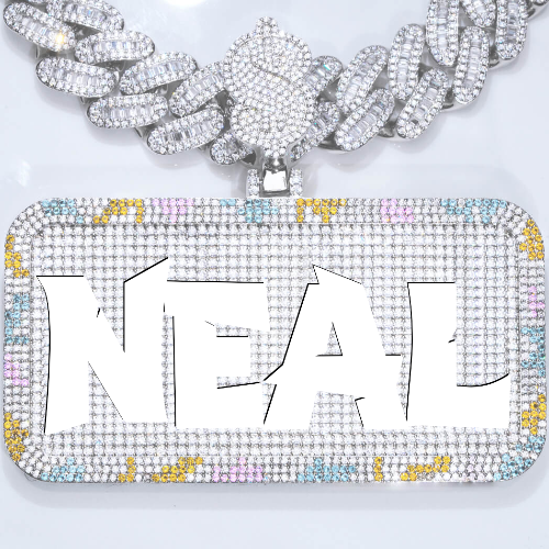 CUSTOM LETTER NECKLACE 3D COLORFUL SQUARE