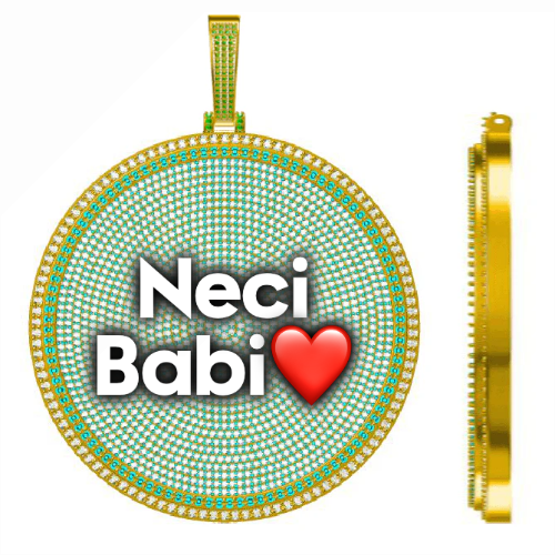 CUSTOM LETTER NECKLACE 3D BIG DISC