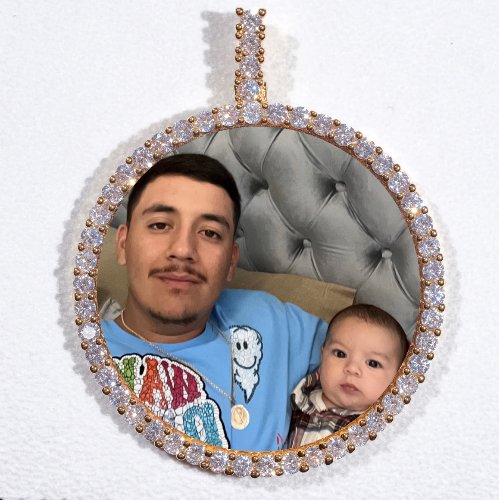 LARGE 3D CIRCLE CUSTOM PICTURE PENDANT