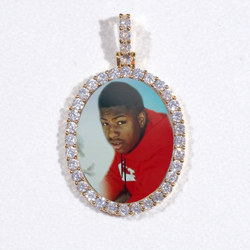 3D Oval Custom Picture Pendant