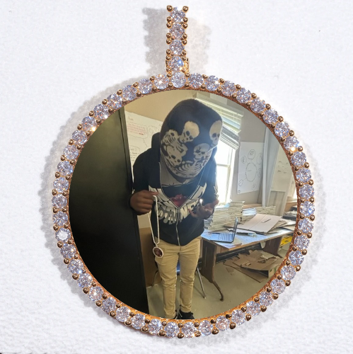 LARGE 3D CIRCLE CUSTOM PICTURE PENDANT