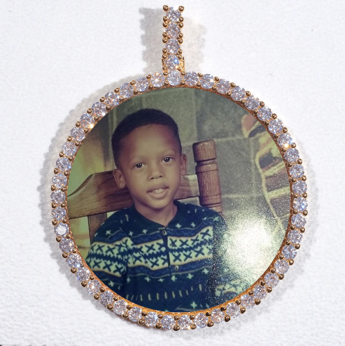 LARGE 3D CIRCLE CUSTOM PICTURE PENDANT