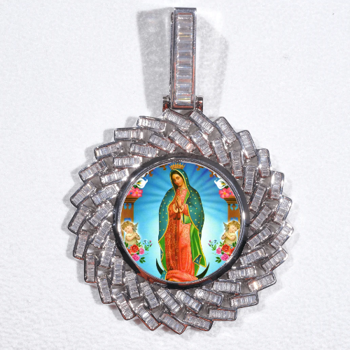 Large 3D Baguette Custom Picture Pendant