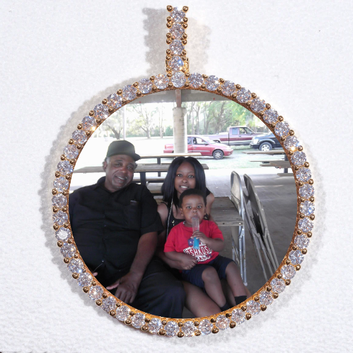 LARGE 3D CIRCLE CUSTOM PICTURE PENDANT