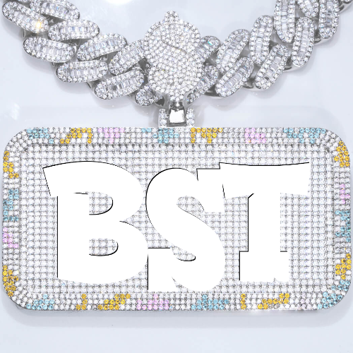 CUSTOM LETTER NECKLACE 3D COLORFUL SQUARE