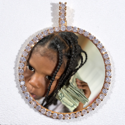 LARGE 3D CIRCLE CUSTOM PICTURE PENDANT