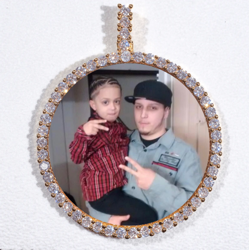 LARGE 3D CIRCLE CUSTOM PICTURE PENDANT