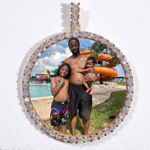 LARGE 3D CIRCLE CUSTOM PICTURE PENDANT
