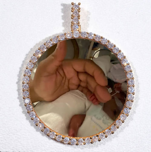 LARGE 3D CIRCLE CUSTOM PICTURE PENDANT