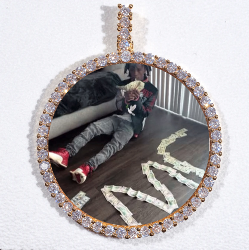 LARGE 3D CIRCLE CUSTOM PICTURE PENDANT