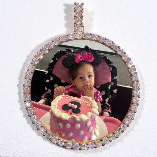 LARGE 3D CIRCLE CUSTOM PICTURE PENDANT