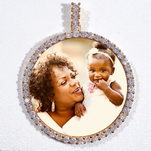 LARGE 3D CIRCLE CUSTOM PICTURE PENDANT