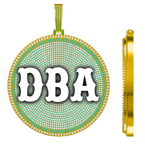 CUSTOM LETTER NECKLACE 3D BIG DISC