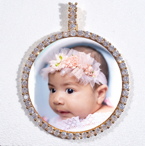 LARGE 3D CIRCLE CUSTOM PICTURE PENDANT