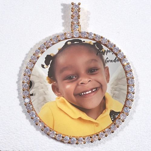 LARGE 3D CIRCLE CUSTOM PICTURE PENDANT