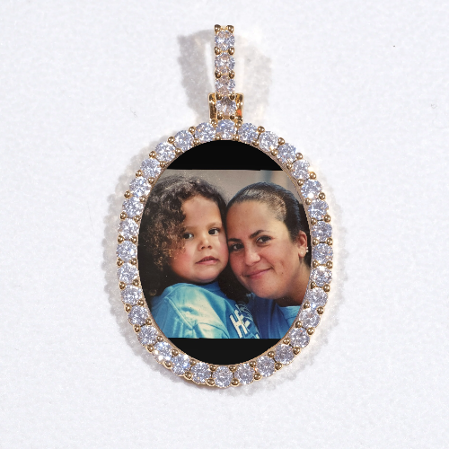 3D Oval Custom Picture Pendant