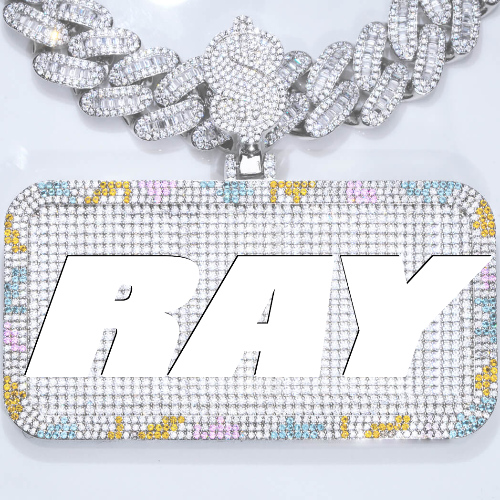 CUSTOM LETTER NECKLACE 3D COLORFUL SQUARE