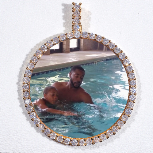 LARGE 3D CIRCLE CUSTOM PICTURE PENDANT