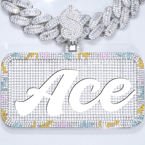 CUSTOM LETTER NECKLACE 3D COLORFUL SQUARE