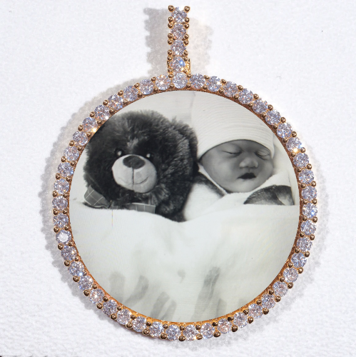 LARGE 3D CIRCLE CUSTOM PICTURE PENDANT