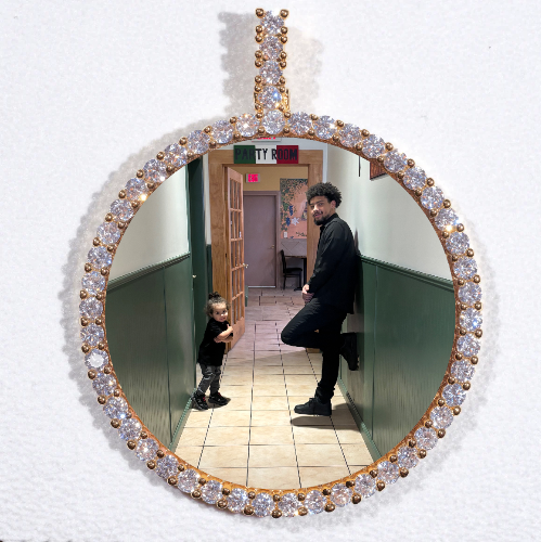 LARGE 3D CIRCLE CUSTOM PICTURE PENDANT