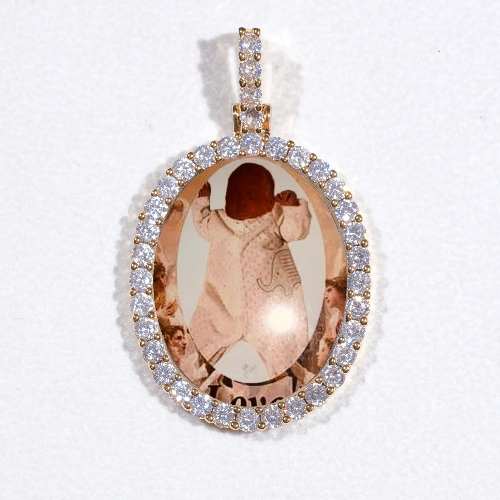 3D Oval Custom Picture Pendant