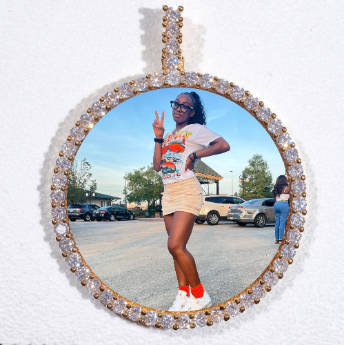 LARGE 3D CIRCLE CUSTOM PICTURE PENDANT