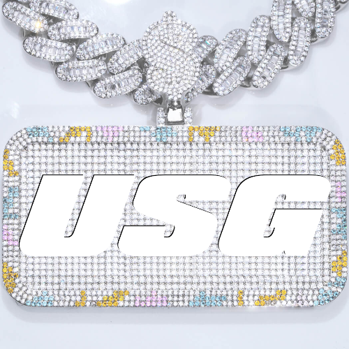 CUSTOM LETTER NECKLACE 3D COLORFUL SQUARE