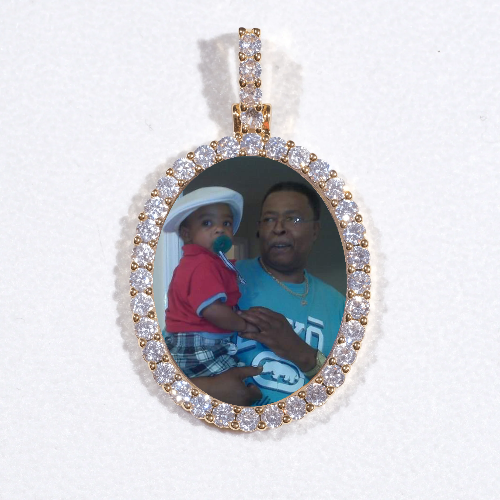 3D Oval Custom Picture Pendant
