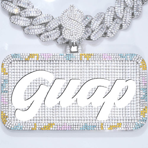CUSTOM LETTER NECKLACE 3D COLORFUL SQUARE