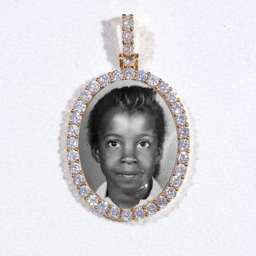3D Oval Custom Picture Pendant