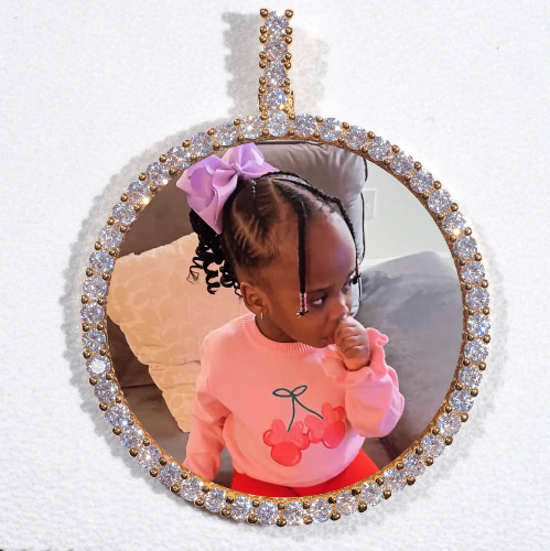 LARGE 3D CIRCLE CUSTOM PICTURE PENDANT