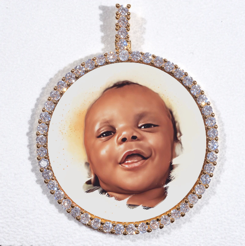 LARGE 3D CIRCLE CUSTOM PICTURE PENDANT