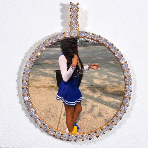 LARGE 3D CIRCLE CUSTOM PICTURE PENDANT