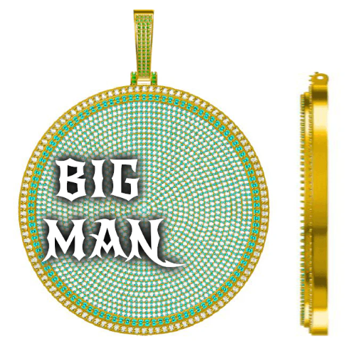 CUSTOM LETTER NECKLACE 3D BIG DISC