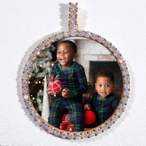LARGE 3D CIRCLE CUSTOM PICTURE PENDANT