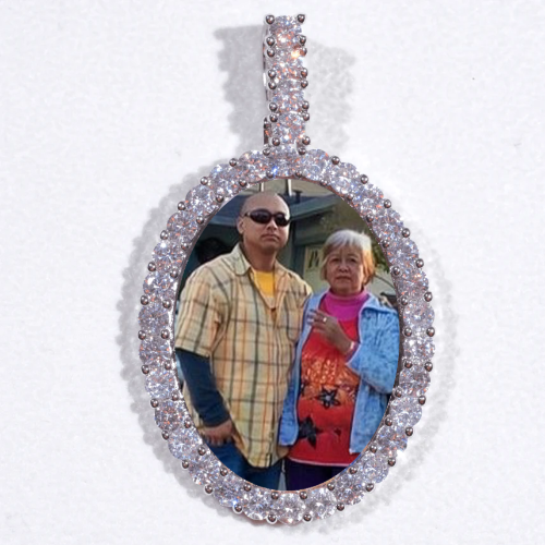 Large 3D Oval Custom Picture Pendant