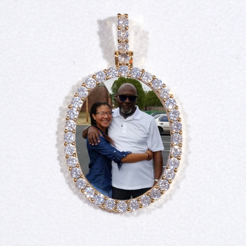 3D Oval Custom Picture Pendant
