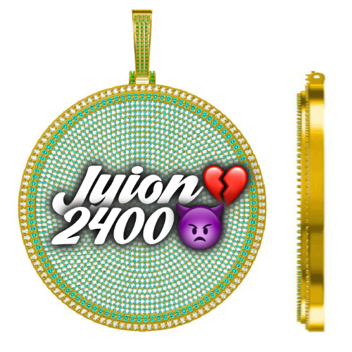 CUSTOM LETTER NECKLACE 3D BIG DISC