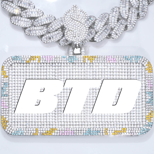 CUSTOM LETTER NECKLACE 3D COLORFUL SQUARE