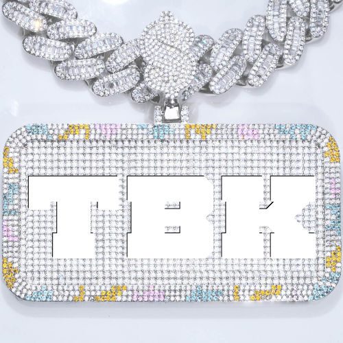 CUSTOM LETTER NECKLACE 3D COLORFUL SQUARE