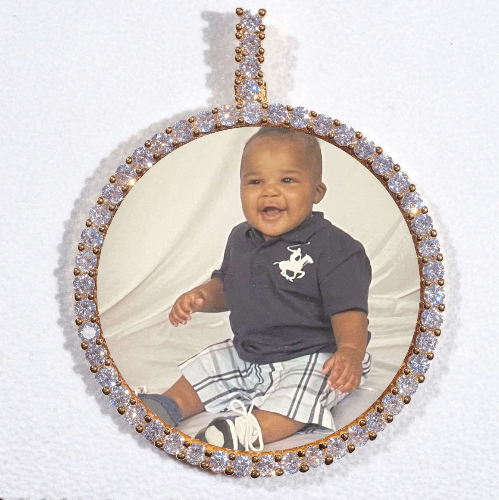 LARGE 3D CIRCLE CUSTOM PICTURE PENDANT