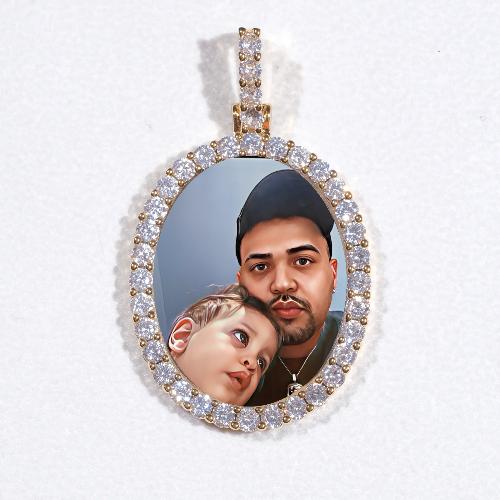 3D Oval Custom Picture Pendant