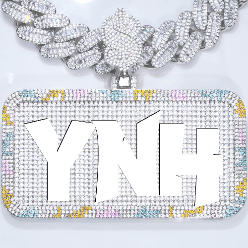 CUSTOM LETTER NECKLACE 3D COLORFUL SQUARE