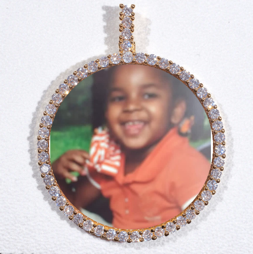 LARGE 3D CIRCLE CUSTOM PICTURE PENDANT