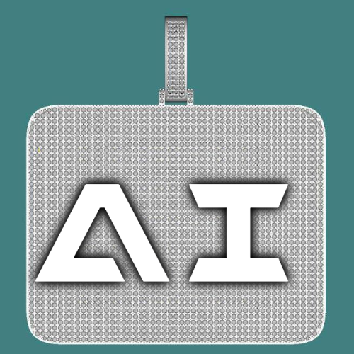 CUSTOM LETTER NECKLACE 3D BIG SQUARE
