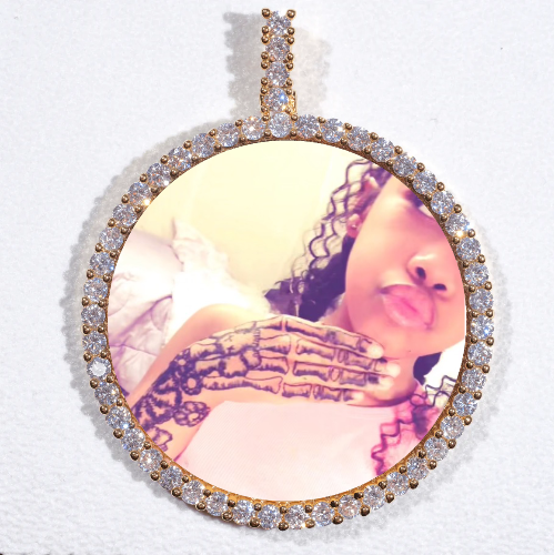 LARGE 3D CIRCLE CUSTOM PICTURE PENDANT