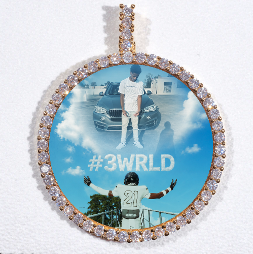 LARGE 3D CIRCLE CUSTOM PICTURE PENDANT